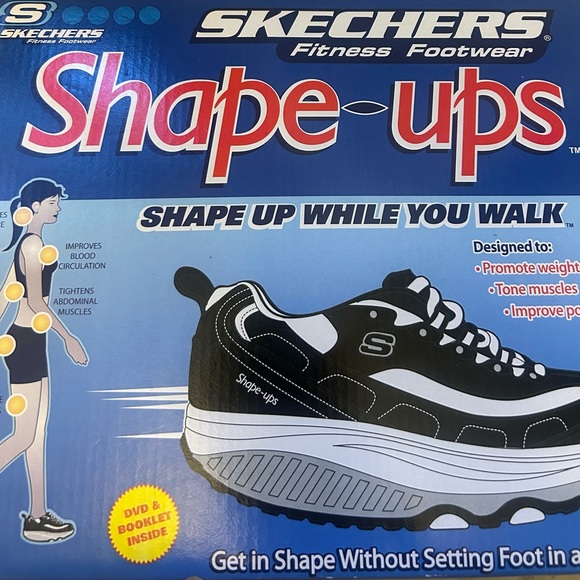 Skechers Shape-ups Grey White Pink Sneakers  Women’s Size 9 - Picture 4 of 9